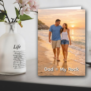 Dad, My Rock Beach Sunset Custom Father's Day Card