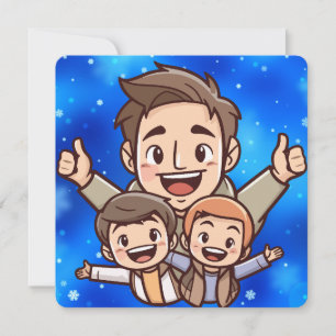 Dad, my silent hero holiday card