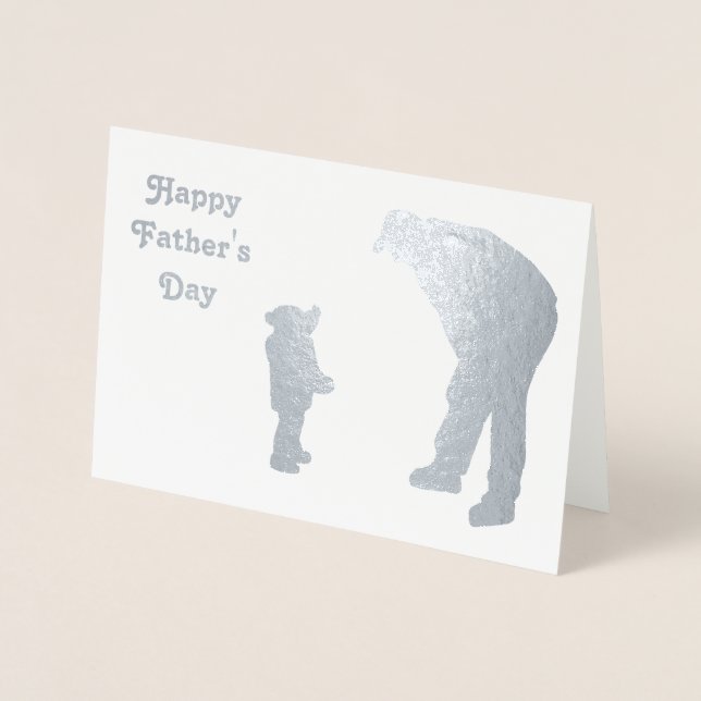 Dad 'n' Kiddo 2 Silhouette Father's Day card (Front)