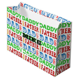 Dad Names Personalised Large Gift Bag