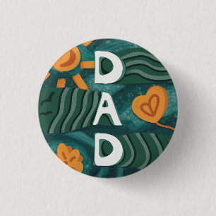 Dad - National Dad Appreciation Day Green 3 Cm Round Badge