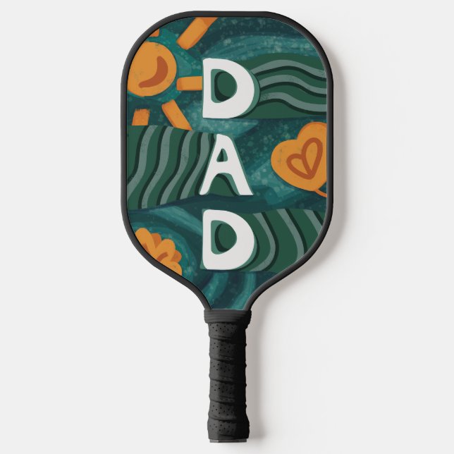 Dad - National Dad Appreciation Day Green Pickleball Paddle (Front)