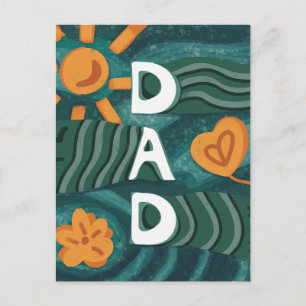 Dad - National Dad Appreciation Day Green Postcard