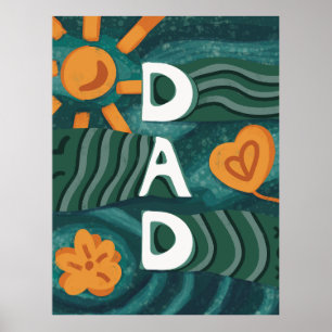 Dad - National Dad Appreciation Day Green Poster