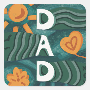 Dad - National Dad Appreciation Day Green Square Sticker