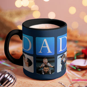 Dad Navy 5 custom Photo Two-Tone Coffee Mug