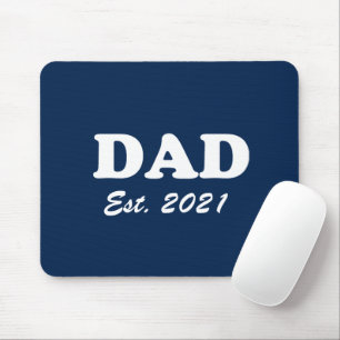 Dad navy blue custom established date modern mouse pad