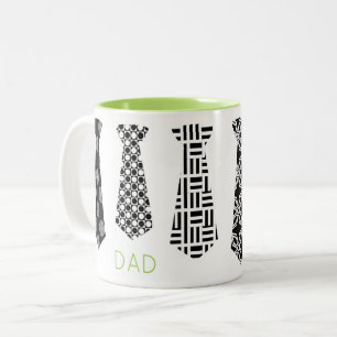 Dad Neck Tie Fathers Day Office Boss Two-Tone Coffee Mug