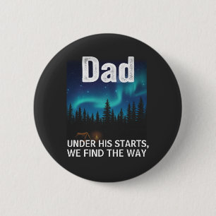 Dad Northern Lights Camping Customizable 6 Cm Round Badge