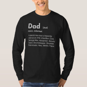 Dad Noun Dictionary Word Definition Atm Funny Fath T-Shirt