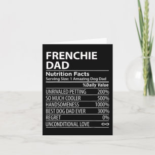 Dad Nutrition Facts Fun Frenchie Dog Owner Card