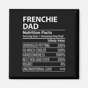 Dad Nutrition Facts Fun Frenchie Dog Owner Magnet