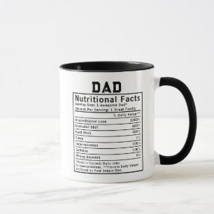 Dad Nutritional Facts fathers day gifts Mug