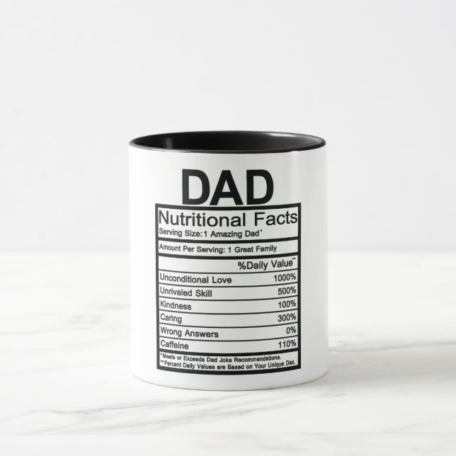 Dad Nutritional Facts Mug (Center)