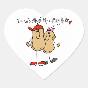 Dad - Nuts About My Daughter T-shirts and Gifts Heart Sticker