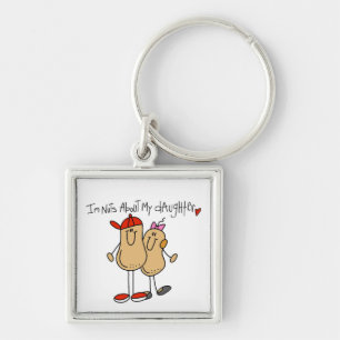 Dad - Nuts About My Daughter T-shirts and Gifts Key Ring