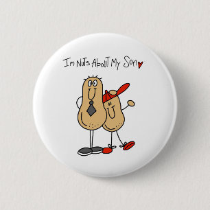Dad - Nuts About My Son T-shirts and GiftsD 6 Cm Round Badge