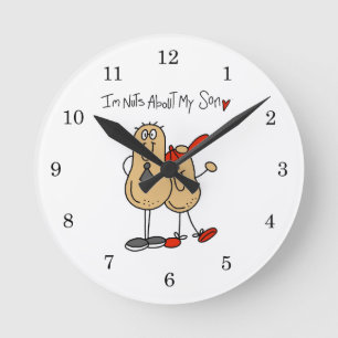Dad - Nuts About My Son T-shirts and GiftsD Round Clock