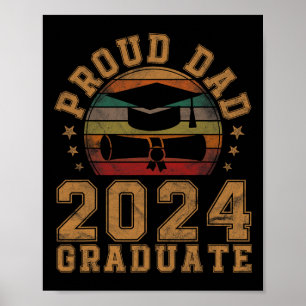 Dad Of 2024 Graduate Father Senior 24 Graduation G Poster