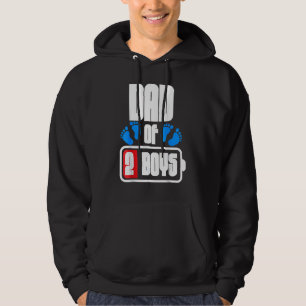 Dad Of 2 Boys Low Battery Father's Day Expectant D Hoodie