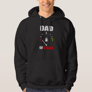 Dad Of 3 Kids Vintage Dad Battery Low Father's Day Hoodie
