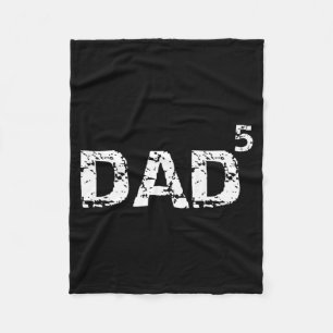Dad Of 5 Gift Father Of 5 Math Pun Dad To The 5th Fleece Blanket