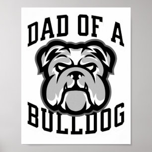 Dad Of A Bulldog Footll Game Day Print Dad Black B