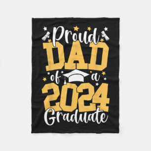 Dad Of A Cl Of 2024 Graduate Matching Family  Fleece Blanket