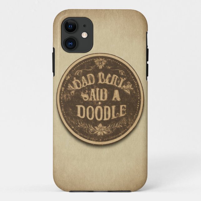 Dad of a Doodle Vintage Wood Mobile Case (Back)