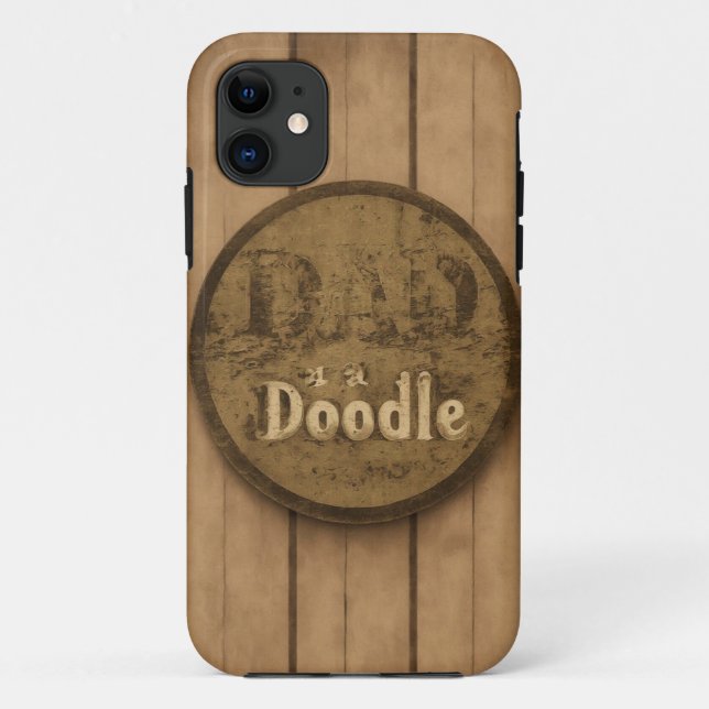 Dad of a Doodle Vintage Wood Mobile Case (Back)