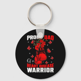 Dad Of A Heart Warrior Heart Disease Awareness Box Key Ring