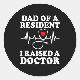 Dad of a resident match day residency med school classic round sticker