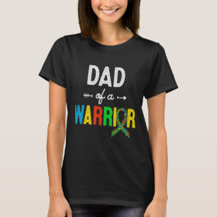 Dad Of A Warrior Autism Awareness Support 43 T-Shirt