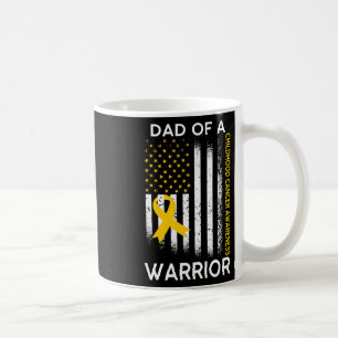 Dad Of A Warrior Childhood Cancer Awareness Flag R Coffee Mug