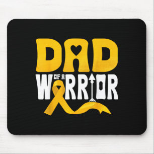 Dad Of A Warrior Childhood Cancer Awareness Gold Mouse Pad