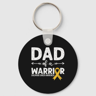 Dad Of A Warrior - Childhood Cancer Awareness Key Ring