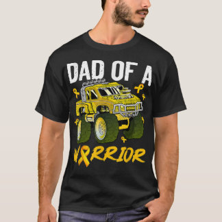 Dad Of A Warrior Childhood Cancer Awareness Truck  T-Shirt