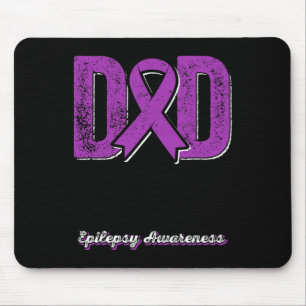 Dad Of A Warrior Epilepsy Dad Purple Ribbon Suppor Mouse Pad