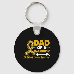 Dad Of A Warrior Floral Ribbon Childhood Cancer Aw Key Ring