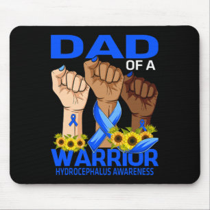 Dad Of A Warrior Hydrocephalus Awareness Sunflower Mouse Pad