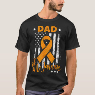 Dad of a warrior leukaemia awareness usa flag  T-Shirt