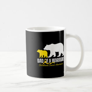 Dad Of A Warrior Papa Bear Childhood Cancer Awaren Coffee Mug
