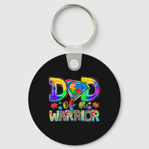 Dad Of A Warrior Puzzle World Autism Awareness Day Key Ring