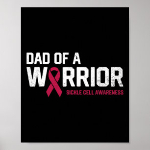 Dad Of A Warrior Sickle Cell Anaemia Awareness Rec Poster