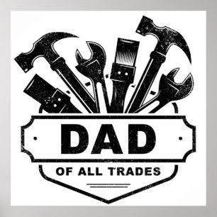 Dad of All Trades - Vintage Men’s Handyman Tools Poster