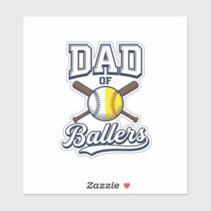 Dad of Ballers Baseball Softball Vintage Design_1
