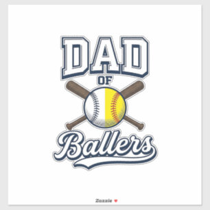 Dad of Ballers Baseball Softball Vintage Design_1