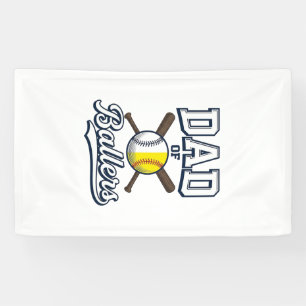 Dad of Ballers Baseball Softball Vintage Design_1 Banner