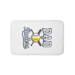 Dad of Ballers Baseball Softball Vintage Design_1 Bath Mat