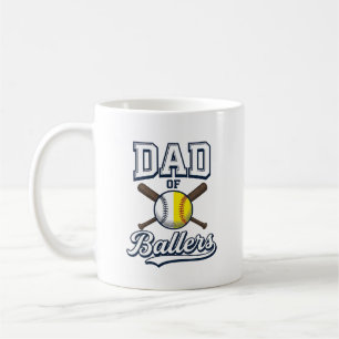Dad of Ballers Baseball Softball Vintage Design_1 Coffee Mug